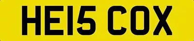 He Is Cox Cherished Number Plate He15 Cox Private Reg Cox Surname Coxswain Reg • £1399