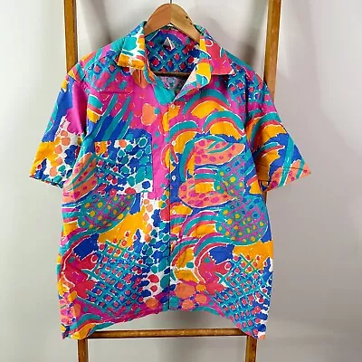 Vintage Ken Done Button Up Shirt Mens Medium Yellow Bird Multicoloured • £93.76