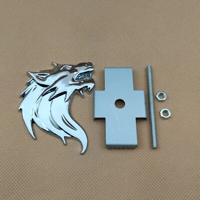 Chrome Front Grille Metal Wolf Head Auto Emblem Sport Racing Left Grill Badge • $6.99