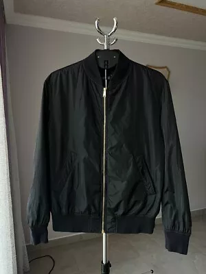 Versace Padded Bomber Jacket Black Top Full Zip Original Mens Size 50 M-l • $139