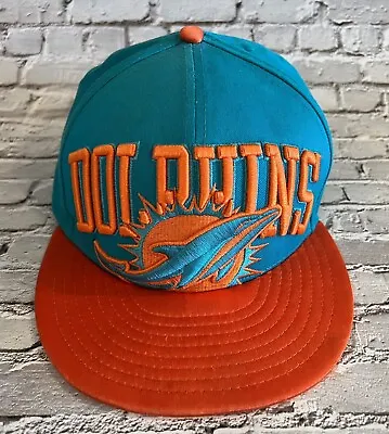 New Era 9Fifty Teal/Orange NFL Miami Dolphins Flat Bill Snapback Cap Hat • $19.99