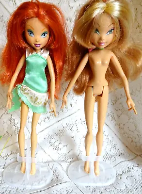 2 Winx Club Dolls ~ Bloom  & Flora ~ Rainbow 2004 • $28