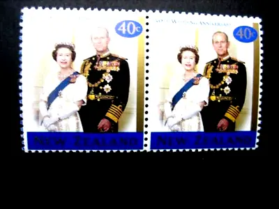 New Zealand Nhm Pair_1997 Golden Wedding Of Queen Elizabeth&philip Sg 2117 • £1