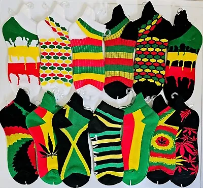 £4.99 • Buy Men Women Reggae Jamaican Flag Rasta Socks Trainers Ankle Socks 1 Pair One Size