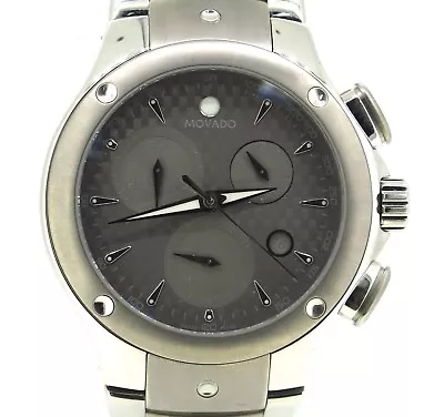 Movado Chronograph Carbon Fiber Sport SE Stainless Steel Men's Watch 42 C5 1898 • $747.50