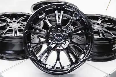 Kudo Racing Defuse 16x7 5x100 5x114.3 Full Black W/Chrome Rivets Wheels Rims (4) • $664