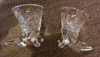 Matching Pair Of Cornucopia Horn Of Plenty Cut Glass Vases  • £11.99