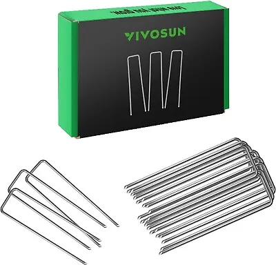 VIVOSUN 50 PCS 5.5 Inch Garden Stakes Landscape Staples U-Shaped Pins • $12.99