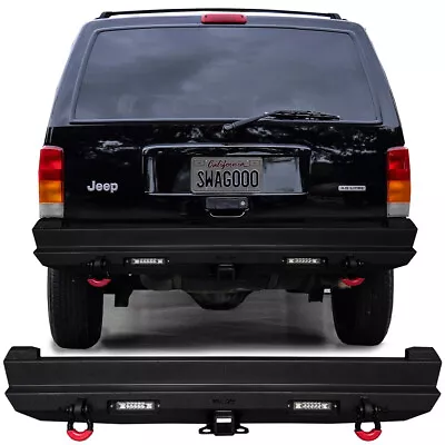 Vijay For Jeep Cherokee XJ 1984-2001 Full Width Rear Bumper W/2×20W LED Lights • $319.99