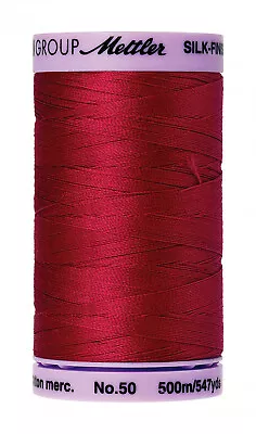 Mettler Silk-Finish 50wt Solid Cotton Thread 547yd/500M Country Red  #9104-0504 • $10.52