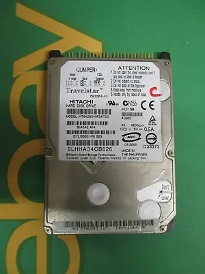 Hitachi 40GB IDE PATA 2.5  Laptop Hard Disk Drive HDD HTS428040F9AT00 (I110-C) • £24.68
