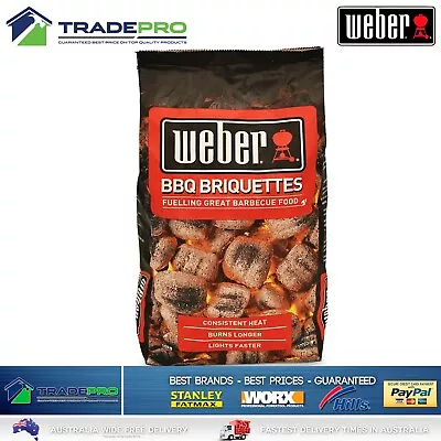 Weber Heat Beads BBQ Briquettes 10kg PRO Burn Low Odour Kettle Cooking Charcoal • $45