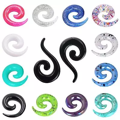 12-18PC Acrylic Gauge Kit Spiral Snail Taper Plug 14G-00G Ear Stretching Starter • $9.99