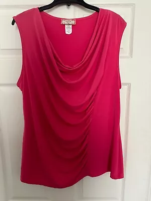 C'est La Vie Pink Sleeveless Blouse Gathered In The Front Woman's Size 2X • $4.99