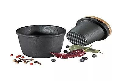 Zassenhaus Cast Iron Spice Grinding Set With Beech Wood Lid 3  Grinder Black • $64.13