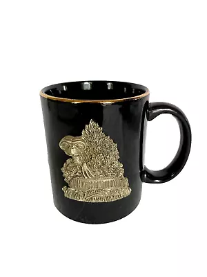 Vintage E.T. 'Universal Studios' Black Coffee Cup Gold Rim W/ Pewter E.T. Logo • $20