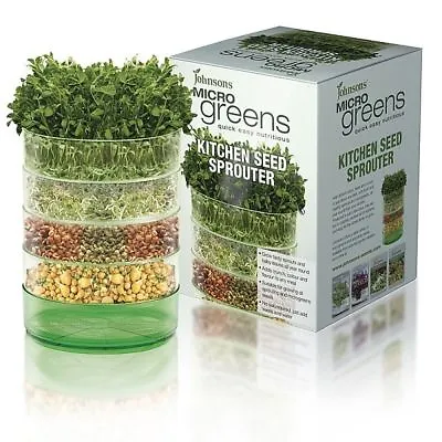 £15.49 • Buy Microgreens Kitchen Seed Growing Sprouting Kit Baby Leaves Johnsons Sprouter