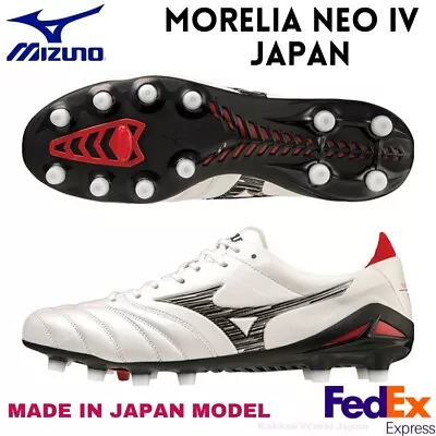 Mizuno Soccer Cleats MORELIA NEO 4 JAPAN Super White Pearl/Black P1GA2330 09 NEW • $216.50