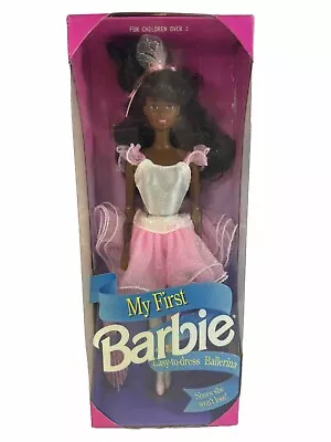 MY FIRST BARBIE Easy To Dress Ballerina African American Doll 1992 NRFB #2767 • $23.99