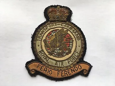 C1950s?ROYAL AIR FORCE TRANSPORT COMMAND WOVEN WIRE TYPE CLOTH FLYING SUIT BADGE • £24.99