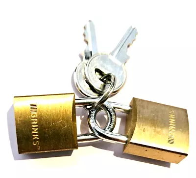 Set Of Two Brinks Hardened Mini Locks A030 With Keys Keeps Belonings Secure • $11.99