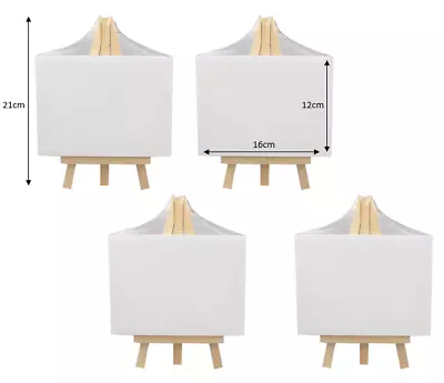 4 X Mini Canvas On Wood Stand 12cm X 16cm Display & Signs Art Acrylic Oil Paint  • £9.99