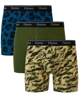 Hanes Originals Ultimate 3-Pack Mens Boxer Briefs Moisture-Wicking UOGBP3 L NIB • $19.95