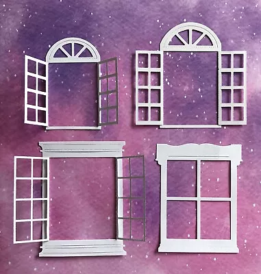 8 Window Frames (6 Opening) Die Cut White Card Toppers Xmas Birthday Card Making • £3.85