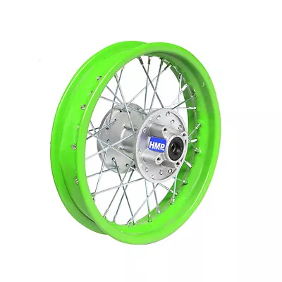 Steel Rim 1.85x12 Inch Rear Green Pit Bike Dirt Bike Cross - HMParts • £38.79