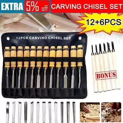 18x Wood Turning Lathe Chisel Set Woodworking Carving Woodturning Tool In AU • $26.95