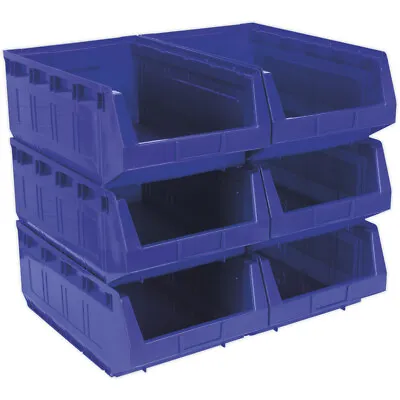 6 PACK Blue 310 X 500 X 190mm Plastic Storage Bin - Warehouse Part Picking Tray • £194.99