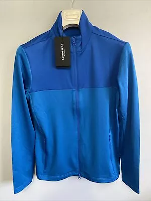 J Lindeberg Banks Golf Mid Layer Men's AMJS06690 O346 Blue Medium NEW • $79.99