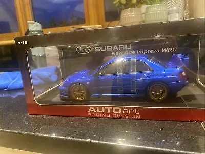 Autoart 1/18 Subaru New Age Impreza WRC Wide Body Blue Rare 80394 2002 Rally • £225