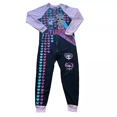 LOL Surprise One Piece Pajama Sleeper Full Zip Glitter It Up Size 10/12 • £9.64