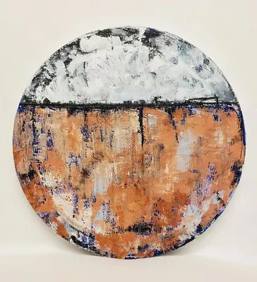 No.572 Original Abstract Modern Minimal Round Painting By K.A.Davis Art • $80