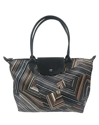 Longchamp Geometric Striped Shoulder Bag Medium Tote Modele Depose • $85