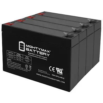 Mighty Max 6V 7Ah SLA Battery Replacement For Golf Cart Scooter - 4 Pack • $49.99