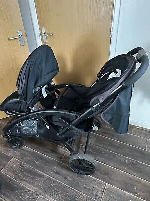Joie Evalite Duo Double Tandem Baby Stroller Buggy With Rain Cover - Black  • £130