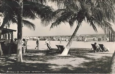 Postcard RPPC Beach Palm Trees Balneario De Mocambo Spa Veracruz  Mexico Kodak • $7.99