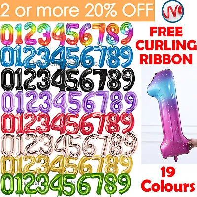 £1.84 • Buy Helium Giant Number Balloons Foil Large Helium Air 32  40  Birthday Age Party