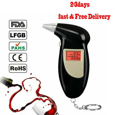 £8.99 • Buy New Professional LCD Digital Breath-Alcohol Tester Breathalyser Police