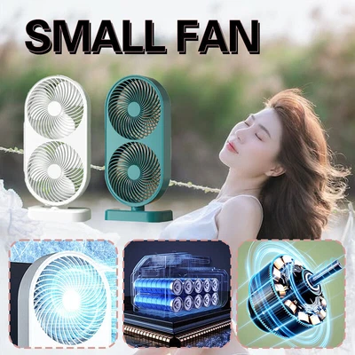 $32.91 • Buy Tower Desk Fan Portable USB Oscillating Fan Dual Head Small Table Fan 4 O