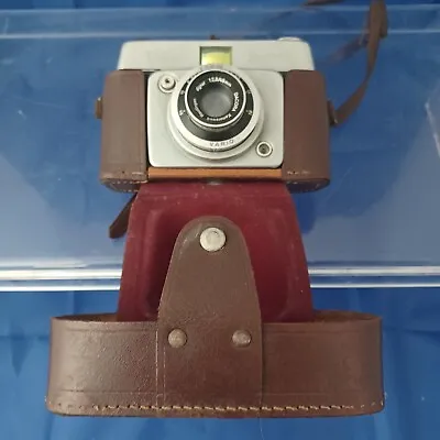 Vintage Ilford Sportsman 35mm Silver Camera+ Brown Case Photography (C6) • £12