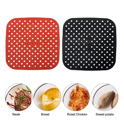 Airware Reusable Air Fryer Liners Non-Stick Silicone Air Fryer Basket Mat Square • £9.79