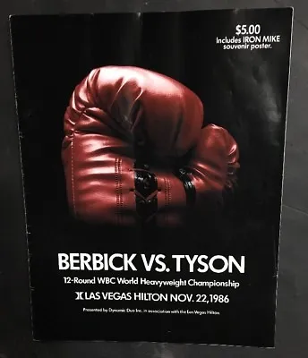 1986 BERBICK VS MIKE TYSON Boxing Championship Fight Program Signed Muhammad Ali • $799.99
