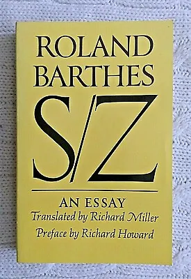 $39 • Buy S/Z By Roland Barthes (Paperback) LIKE NEW-FREE POST IN AUSTRALIA