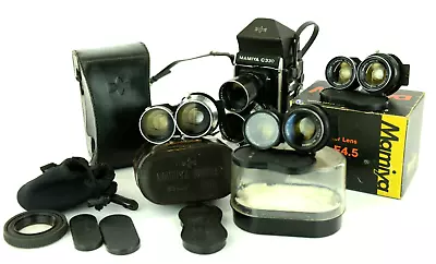 Mamiya C330 TLR Medium Format Camera W/ 4 Lens & Access. Bundle - Tested Working • $674.99