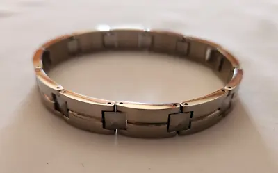 Men's SHR Stainless Steel Tungsten Link Bracelet 8.75  Long 10 MM Wide • $29.99