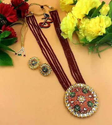 Indian Bollywood Gold Plated AD CZ Kundan Choker Necklace Wedding Bridal Jewelry • $11.97