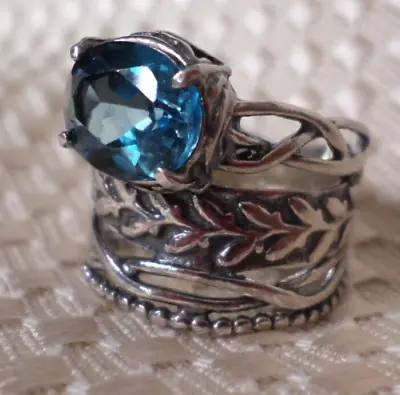 Vintage Sterling 925 Israel Signed “PZ” Blue Sapphire Ring Size 8 7.8g (Grp. 2) • $45